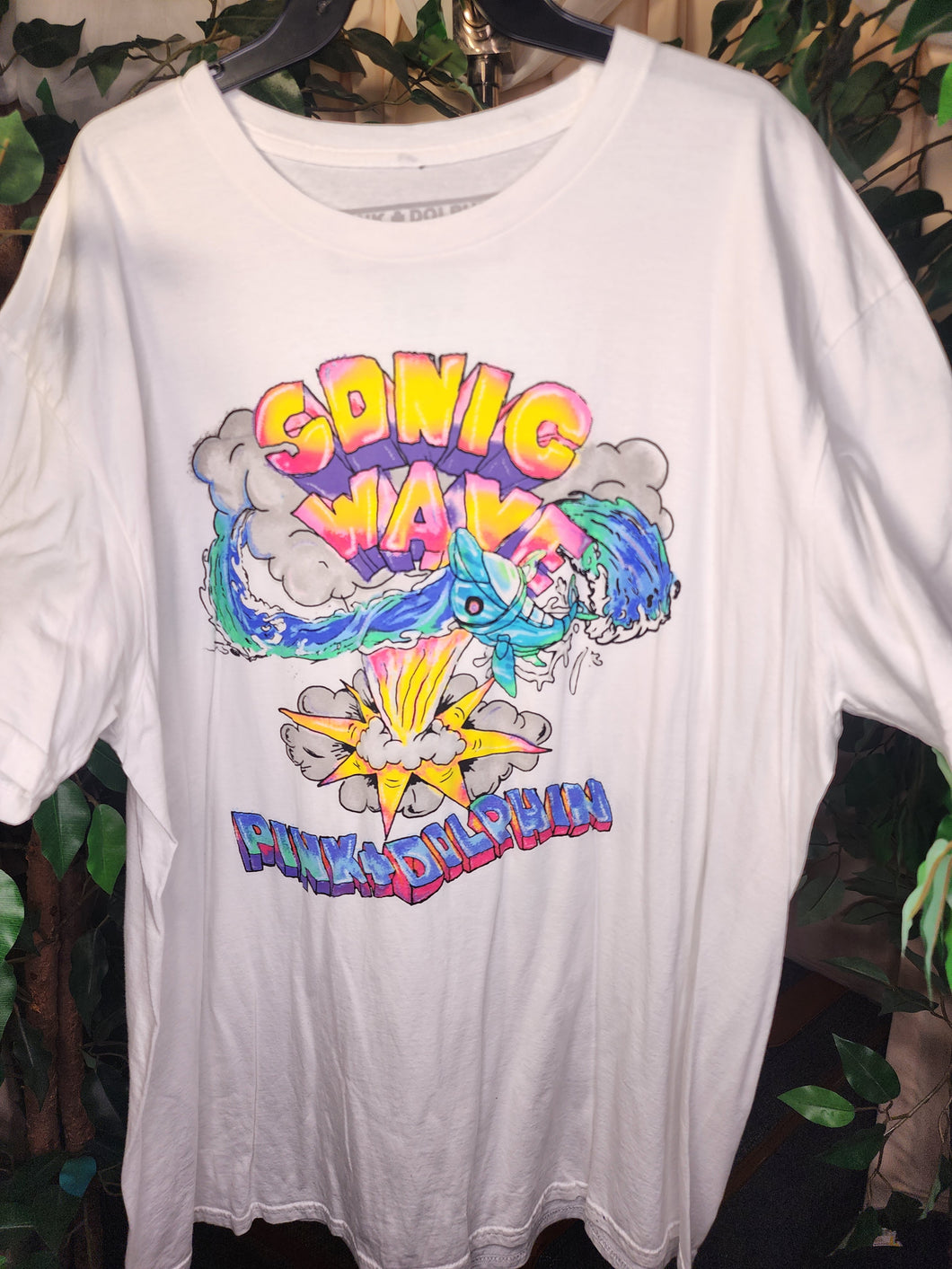 TSHIRT PINK+DOLPHIN SONIC WAVE