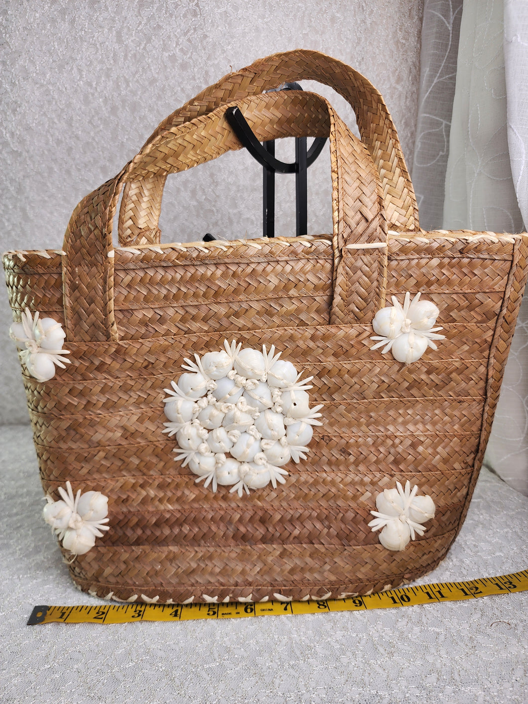 PURSE FLORAL BASKETWEAVE