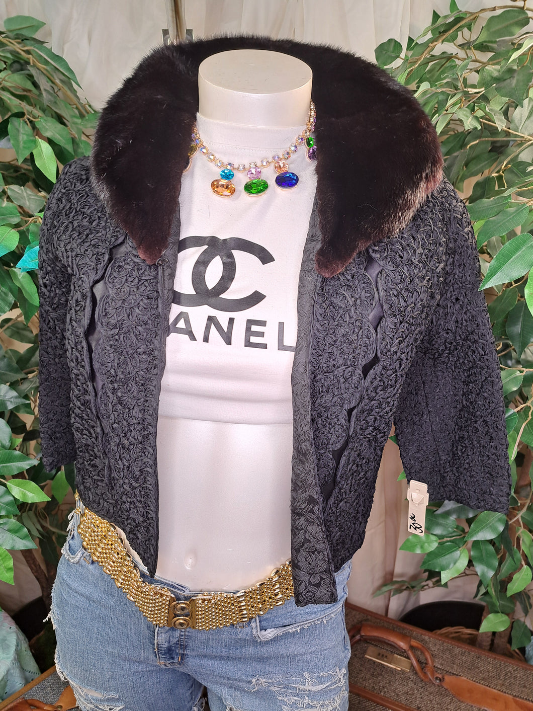 1950'S BLAZER REAL FUR COLLAR