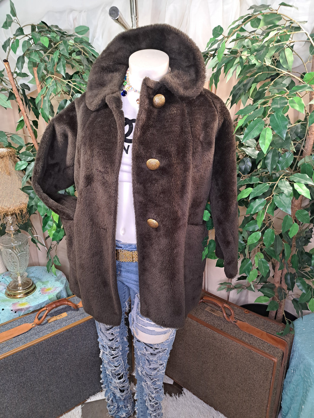 CHOCOLATE VINTAGE FAUX FUR PLUS