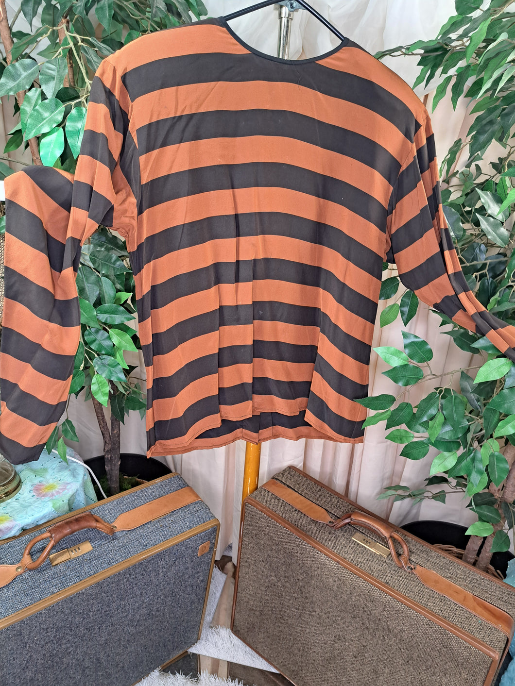 BROWN AND BLACK STRIPED SHIRT