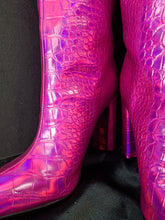 Load image into Gallery viewer, BOOTS HOT PINK FAUX LEATHER ANIMAL PRINT
