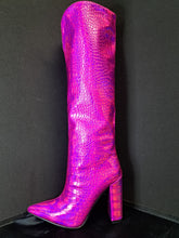 Load image into Gallery viewer, BOOTS HOT PINK FAUX LEATHER ANIMAL PRINT
