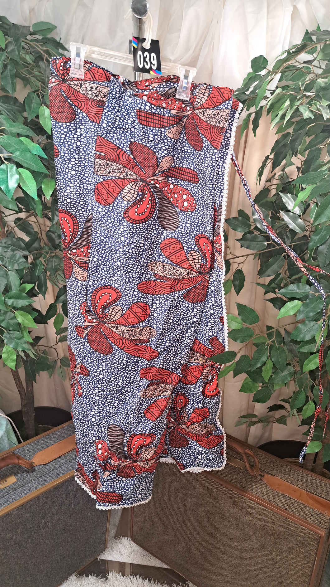 RED FLORAL WRAP SKIRT