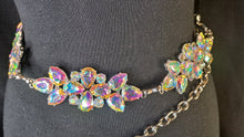 Load image into Gallery viewer, BELT  IRIDESCENT RHINESTONE &amp; CHAIN
