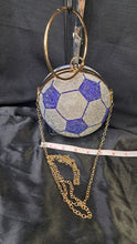 Load image into Gallery viewer, BLUE &amp; SILVER SOCCER BALL PURSE
